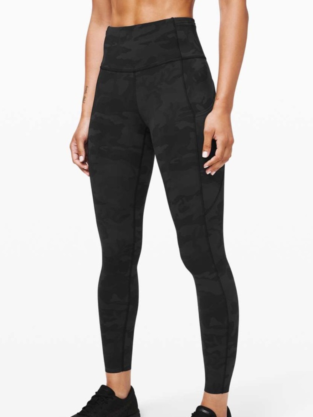 Lululemon Fast and Free Leggings 25" Nulux Incognito Camo Multi Grey